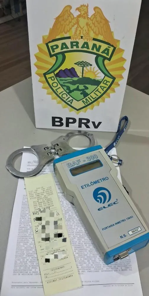 Motorista é preso após teste apontar embriaguez ao volante na PR-364