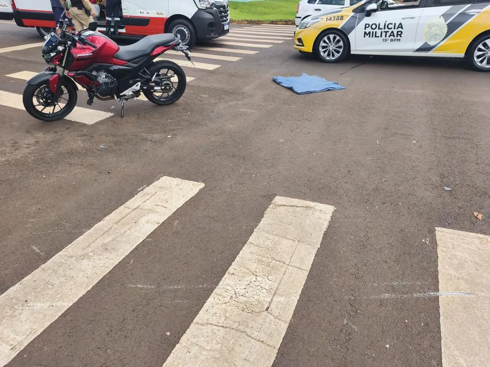 Duas pessoas ficam feridas em colisão entre motocicletas na vila gaúcha em Marechal Rondon 