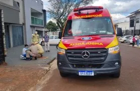 Motociclista fica ferido após bater na traseira de Onix no Centro de Cascavel