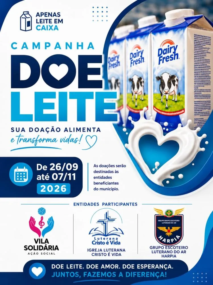 Entidades do bairro Vila Gaúcha dão início à “Campanha Doe Leite 2026” em Marechal Rondon