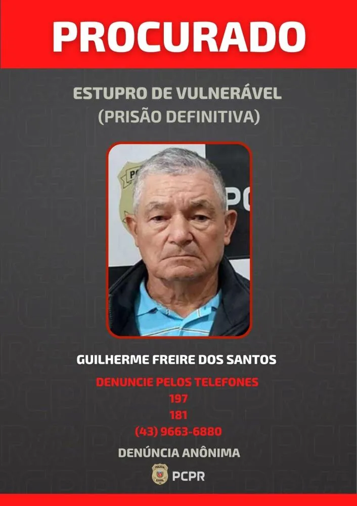 PCPR divulga fotos de foragidos por estupro de vulnerável em Cândido de Abreu